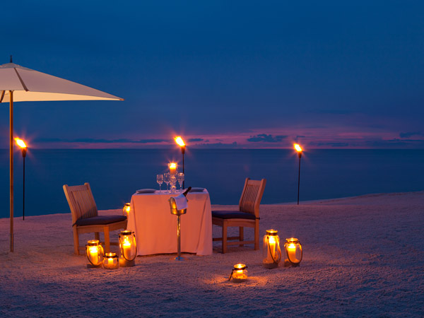 Beach sunset and private dining at La Playa Beach and Golf Resort